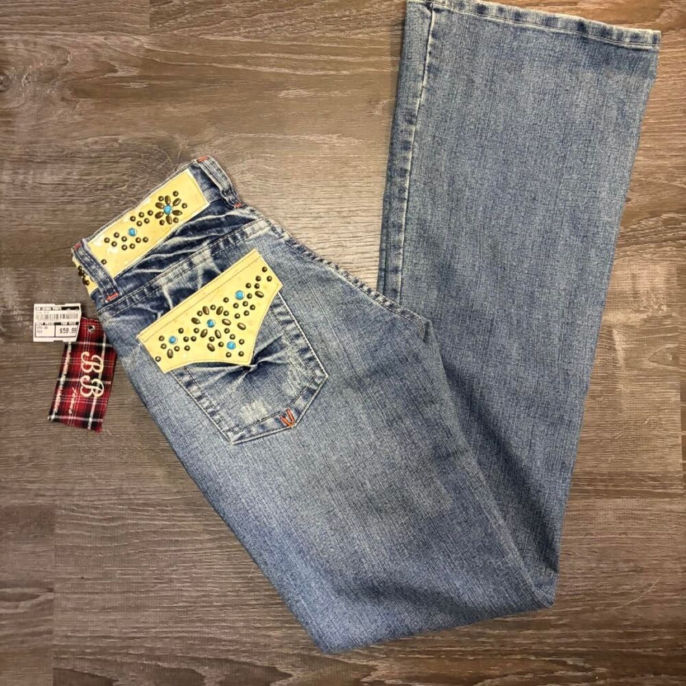 Y2K BB Jeans Southwest Studded Low Rise Bootcut Jeans Size 3/4 NWT